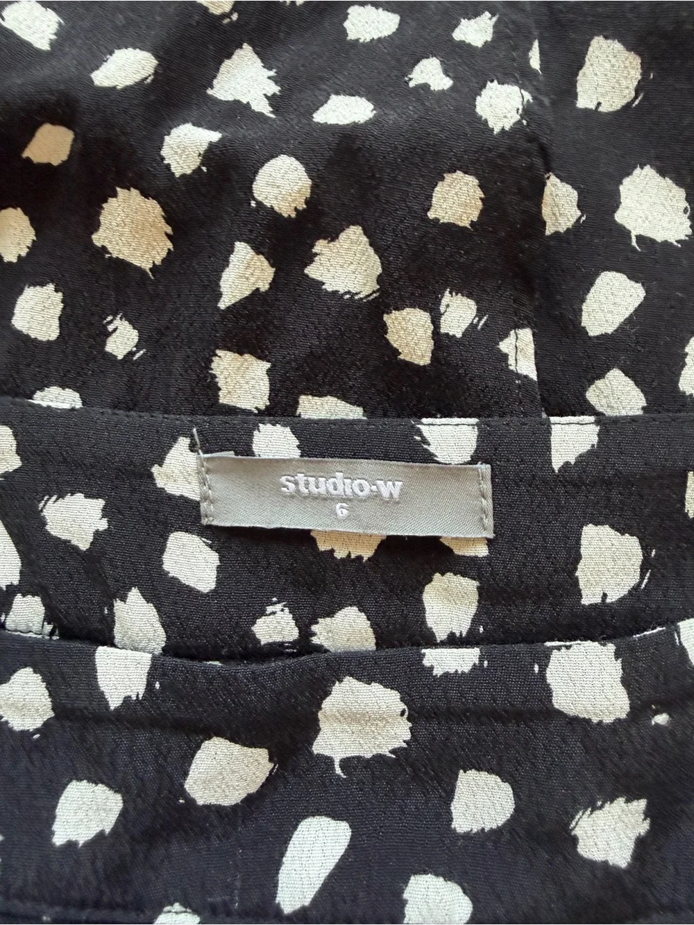Studio Black Wrap Midi Skirt with White Spot Print